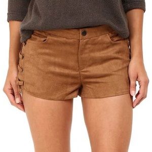 Suede Lace Up Side Short